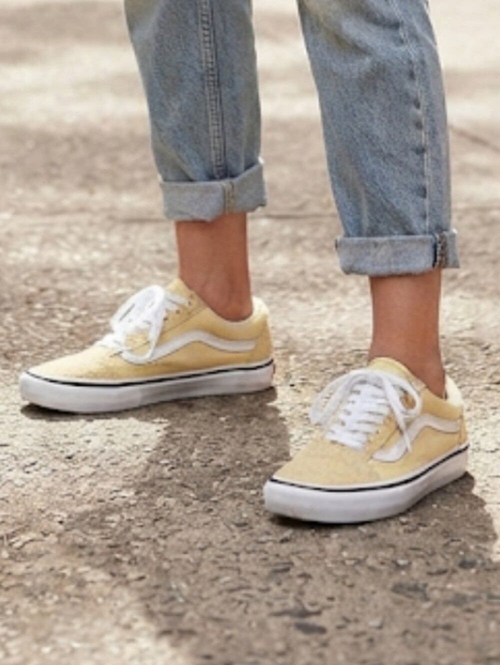 Vans Old Skool Pro Suede & Canvas Vibrant Golden Yellow Skate Shoes Size 6.5